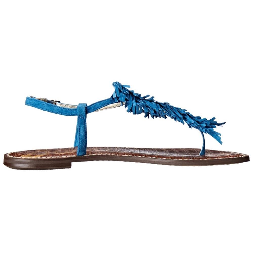 Sam Edelman Malibu Blue Gela Suede Fringe Sandals 6.5 - Picture 11 of 11